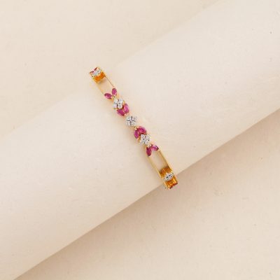 G234 Diamond & Ruby Bangle