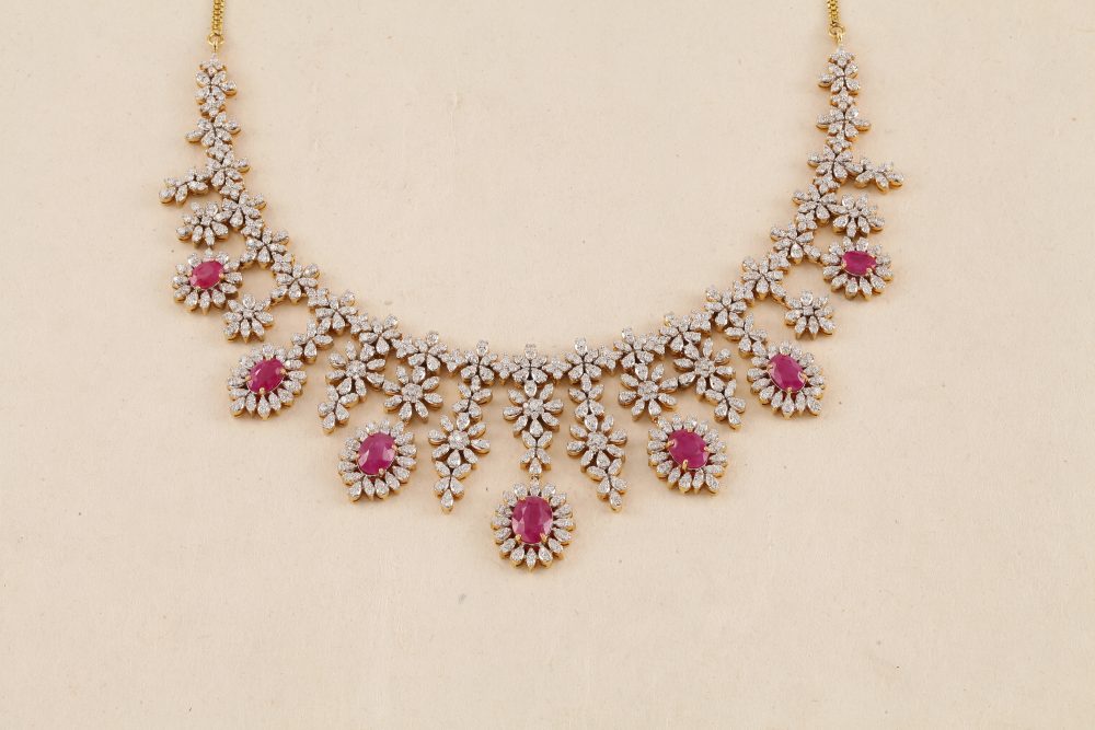 GB213 Diamond Ruby Necklace