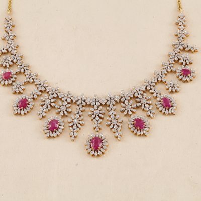 GB213 Diamond Ruby Necklace