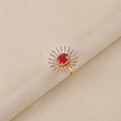 GB32 Diamond & Pink Topaz  Ring