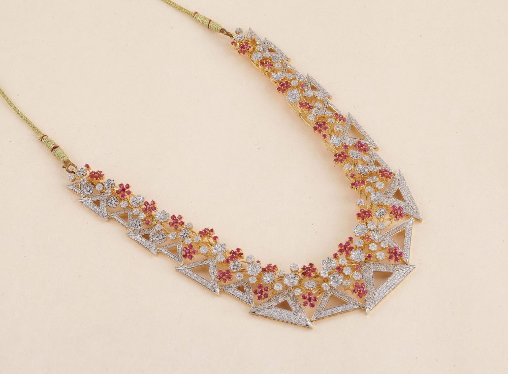 Gb366 Diamond Ruby Necklace