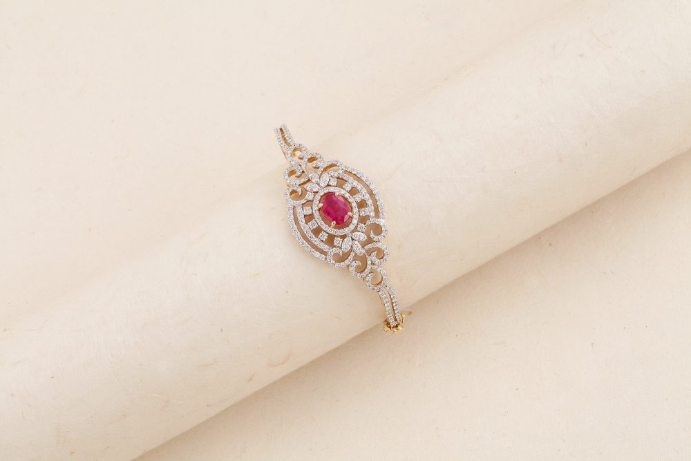 K2265 Diamond & Ruby Bangle