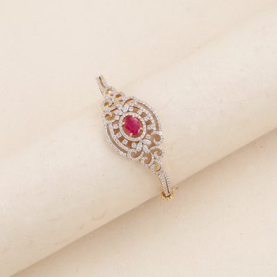K2265 Diamond & Ruby Bangle