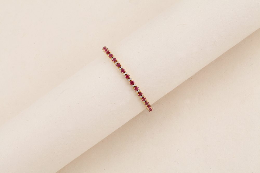 K3060 Diamond & Ruby Bangle