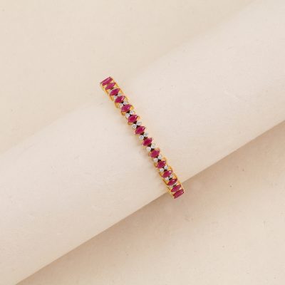 L1377 Diamond & Ruby Bangle