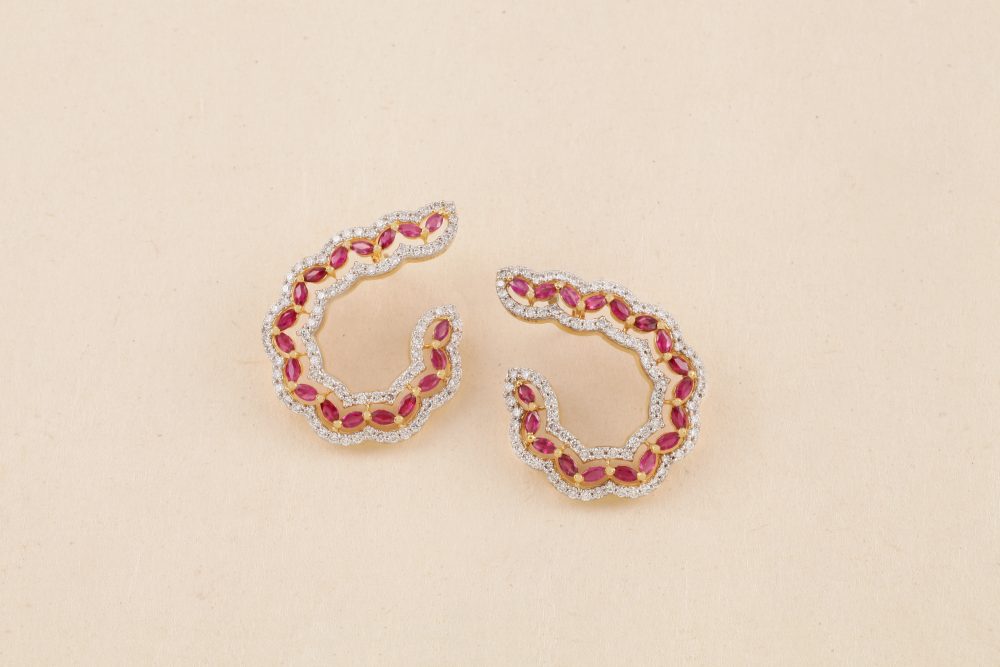 L1907 Diamond & Ruby Earring