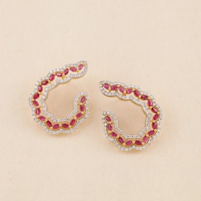 L1907 Diamond & Ruby Earring