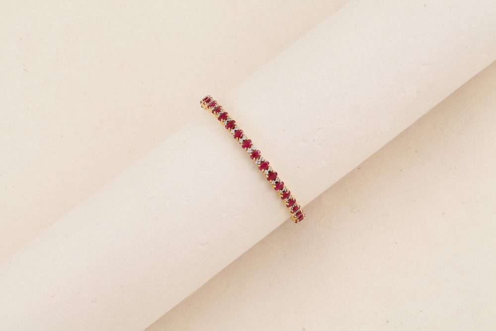 M3642 Diamond & Ruby Bangle