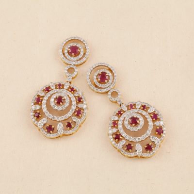 M657 Diamond & Ruby Earring
