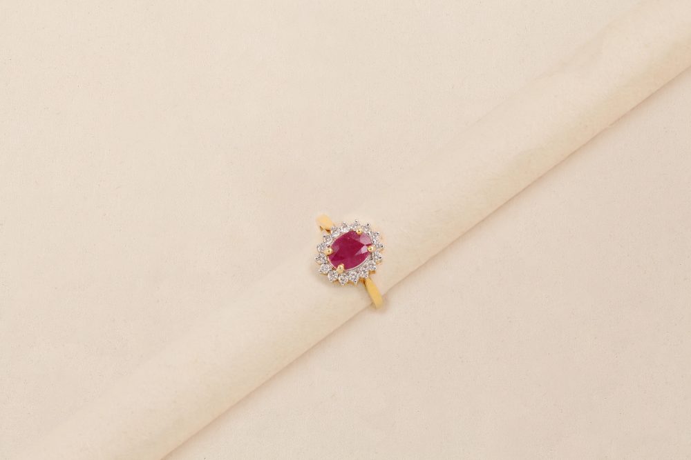 N2751 Diamond  Ruby Ring