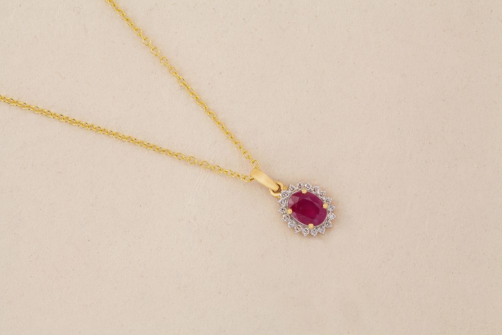 N2764 Diamond & Ruby Pendent