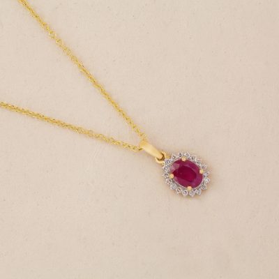 N2764 Diamond & Ruby Pendent