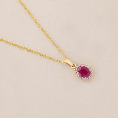 O1582 Diamond Ruby Pendent