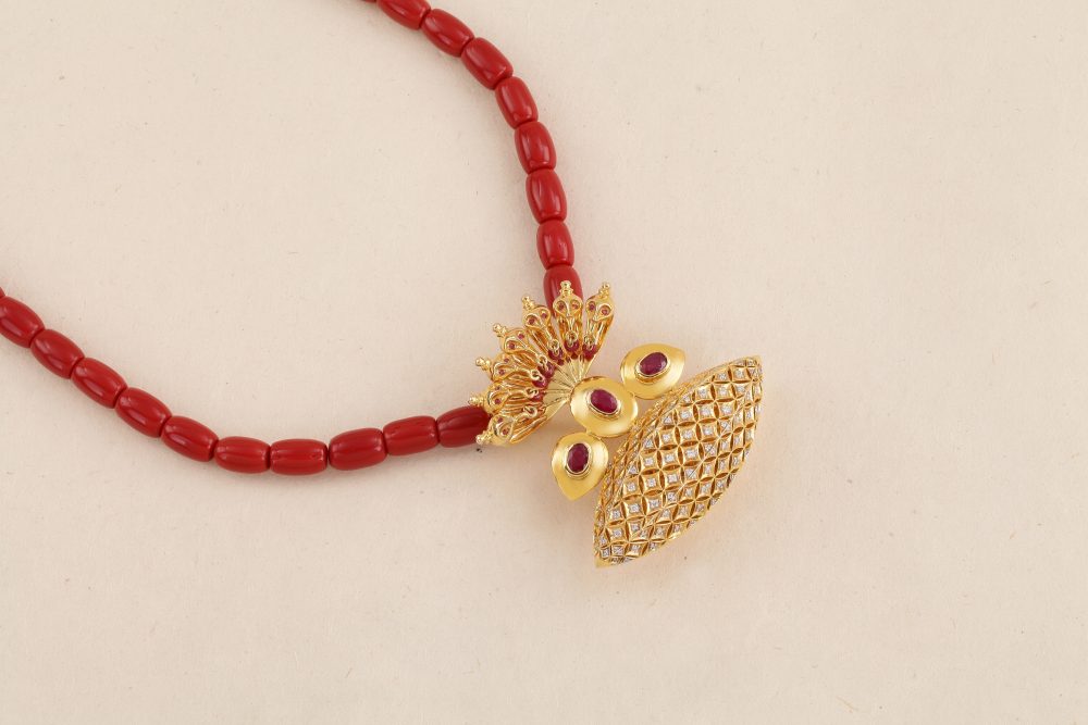 O3336 Diamond Ruby Pendent