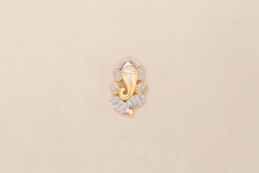 P1222 Diamond Ganesh Brooch