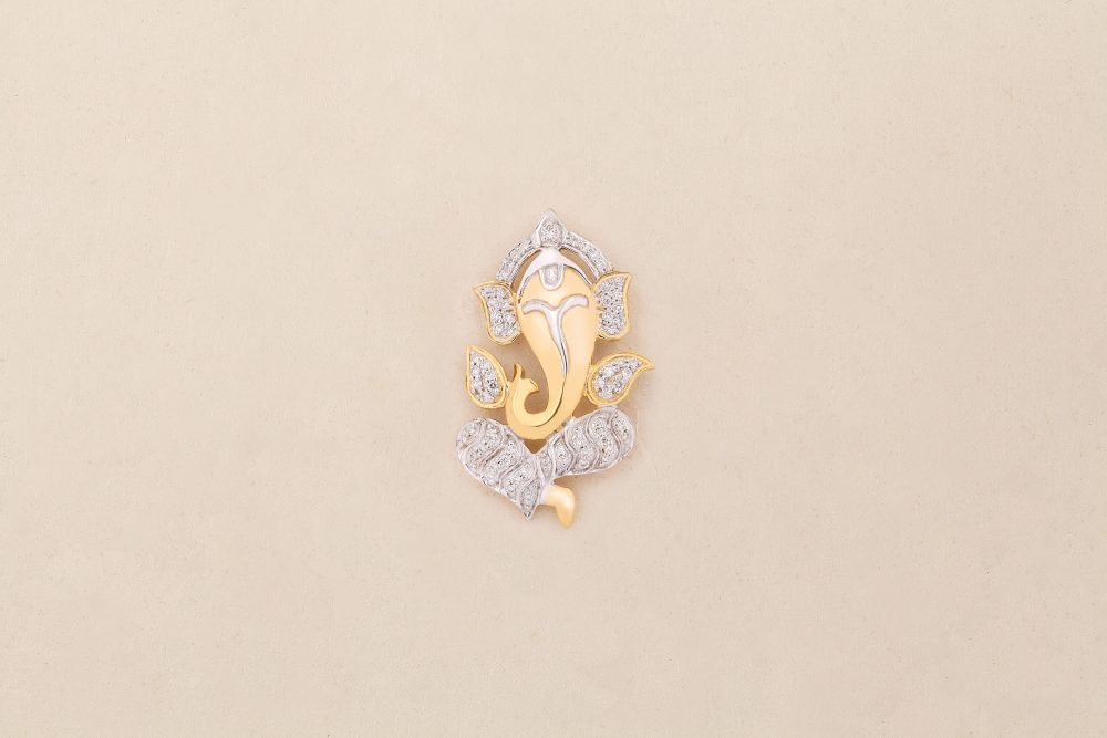 P1331 Diamond Ganesh Brooch