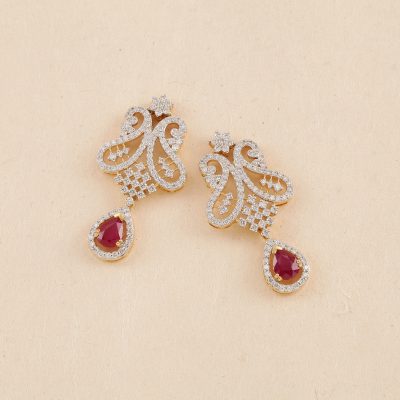 P1850 Diamond Ruby Earring