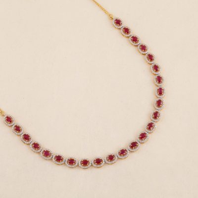 P1775 Diamond & Ruby Necklace