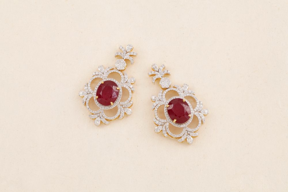 P1979 Diamond Ruby Earring
