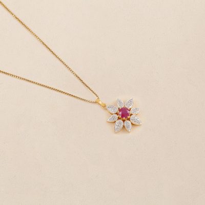 O2679 Diamond Ruby Pendent