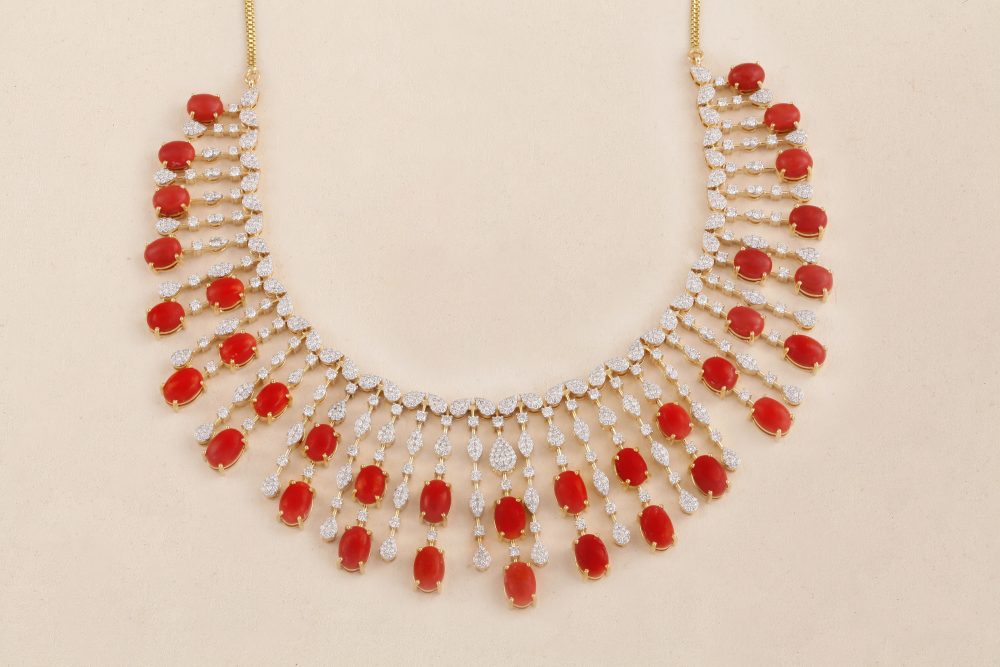 GC1385 Diamond Coral Necklace