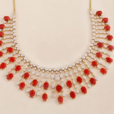 GC1385 Diamond Coral Necklace