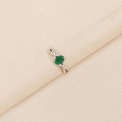 GC1469 Diamond Emerald Ring