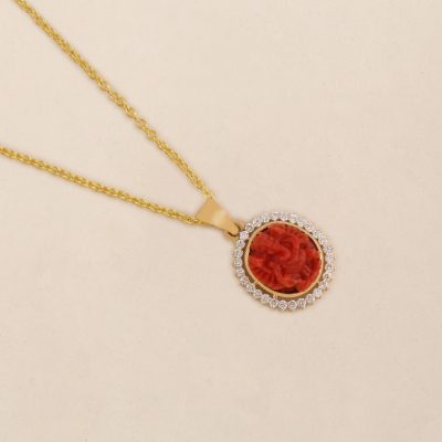 GC1479 Diamond Coral Pendent