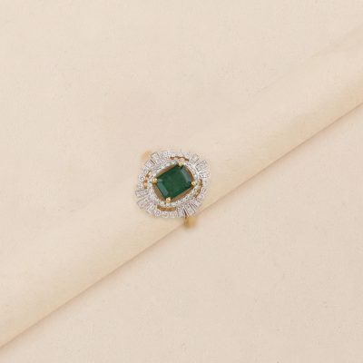 GC1593 Diamond Emerald Ring