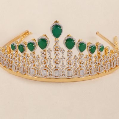 P2050 2 in 1 Diamond Green Stone Crown