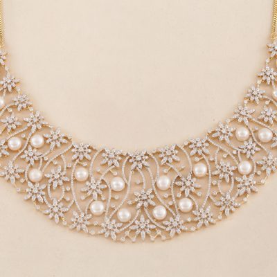 GC1753 Diamond Pearl Necklace